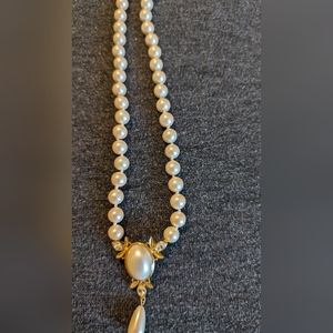 Vintage Costume pearlized beads and Gold tone Accents